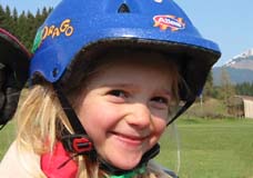 Lena on her biketour around lake Schwarzsee.